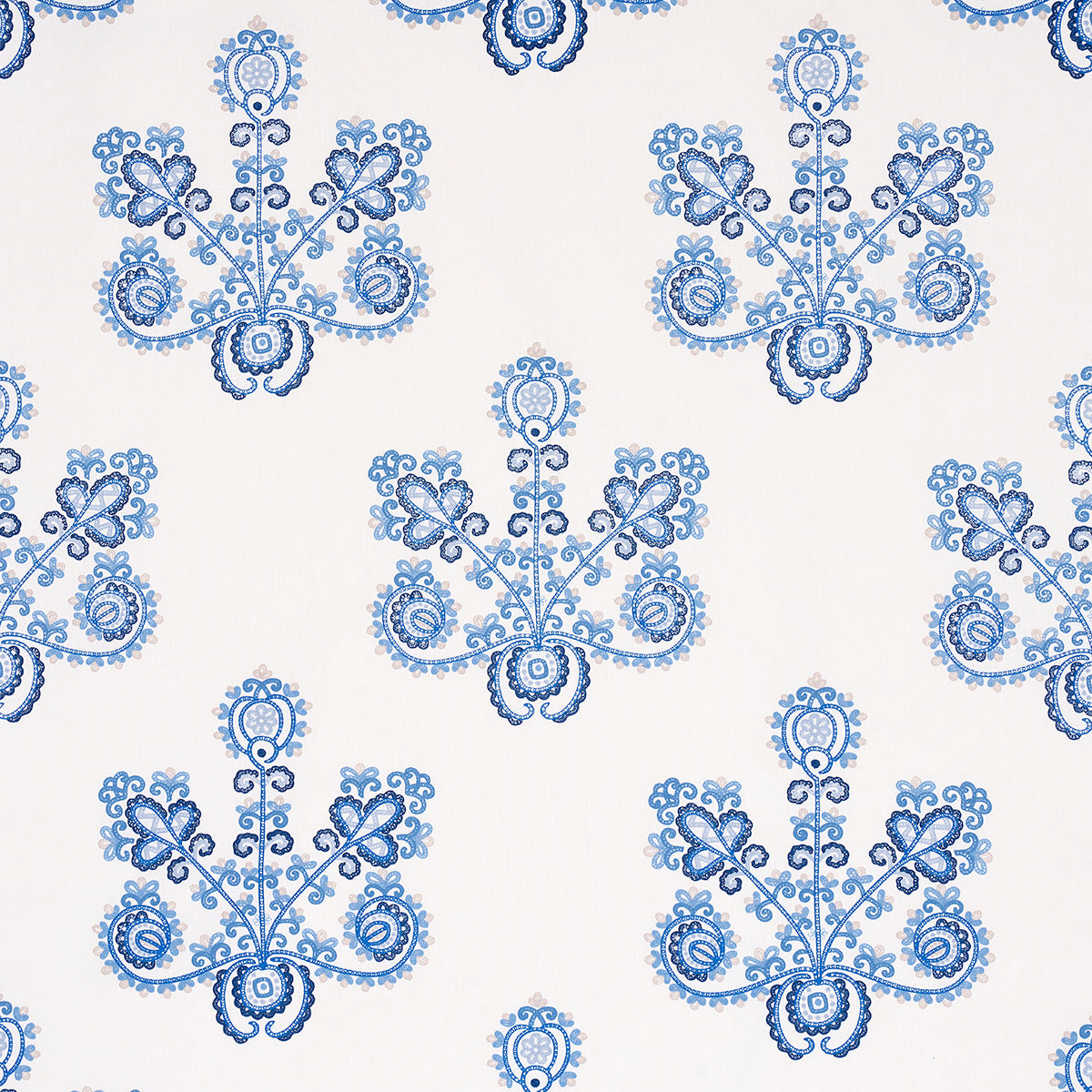 Schumacher ESTRELLA EMBROIDERY PORCELAIN Fabric | Atlanta Fabrics