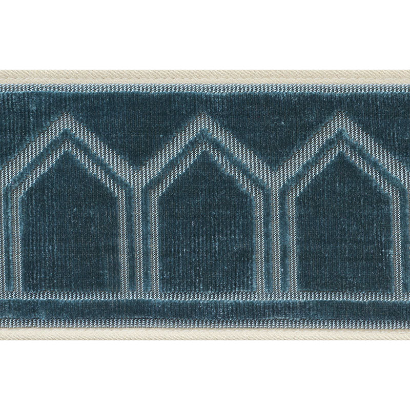 Schumacher VIZIER VELVET TAPE PATINA Trim | Atlanta Fabrics
