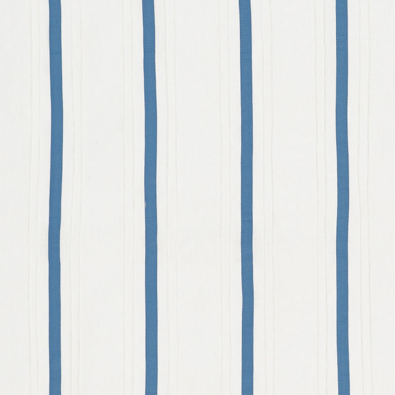 Schumacher STRIPE APPLIQUÌä SHEER BLUE Fabric | Atlanta Fabrics