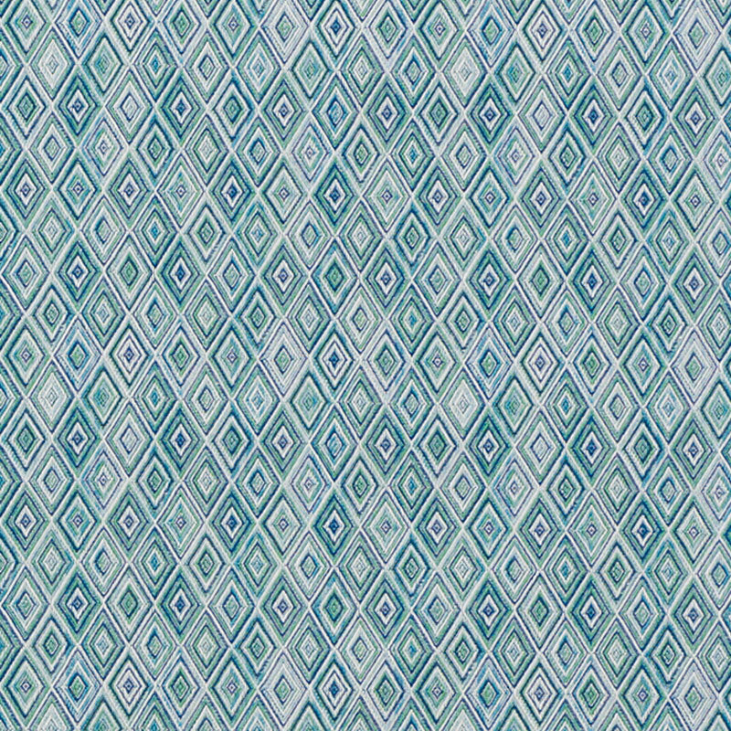 Schumacher DIAMOND STRIE INDOOR/OUTDOOR PEACOCK Fabric | Atlanta Fabrics