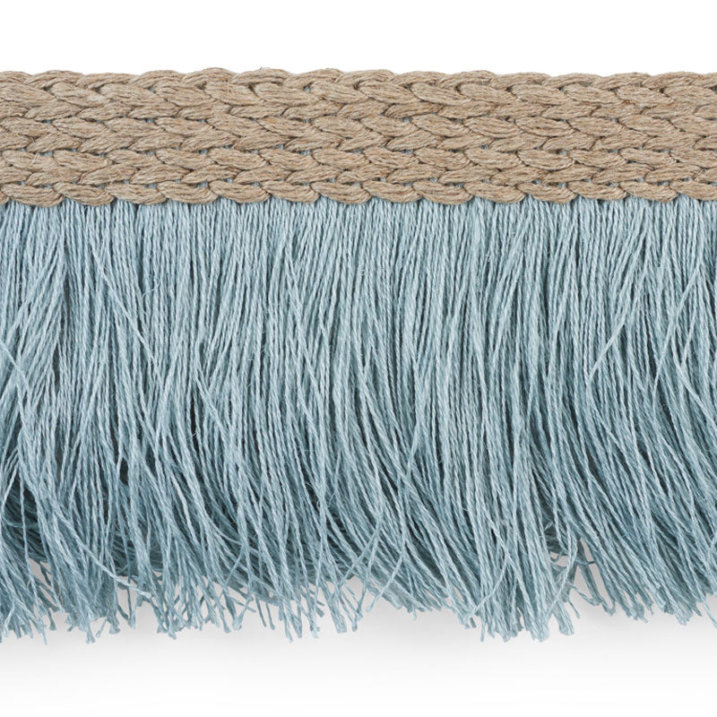 Schumacher BRAIDED LINEN FRINGE SKY Trim | Atlanta Fabrics