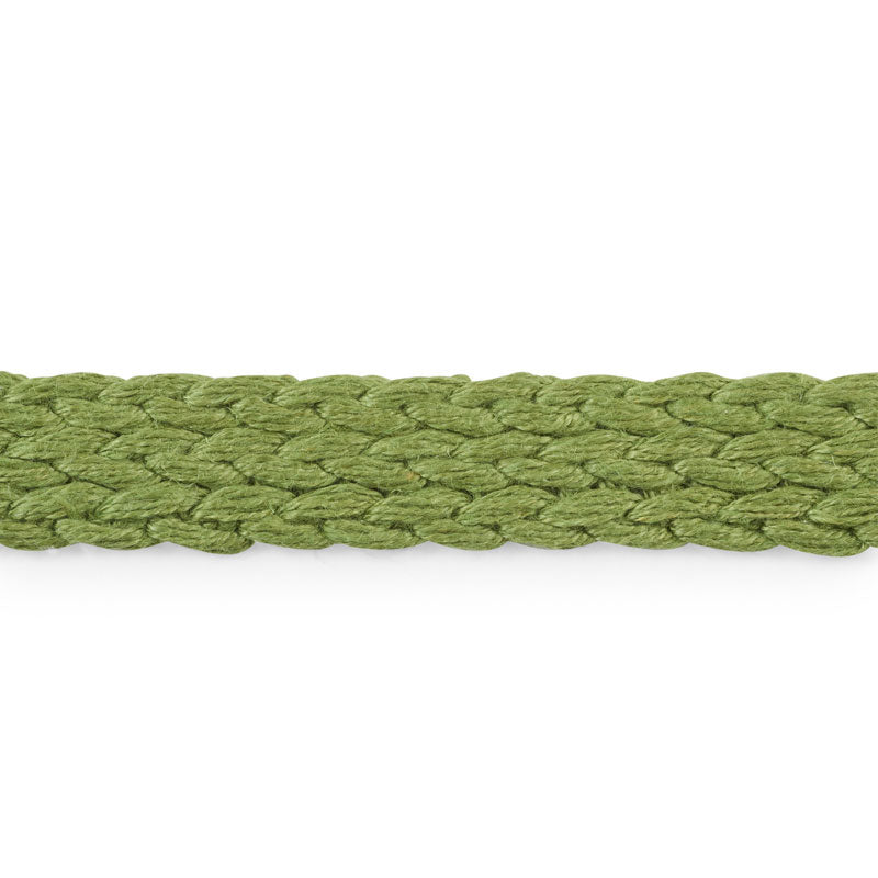 Schumacher BRAIDED LINEN TAPE MEDIUM LEAF Trim | Atlanta Fabrics