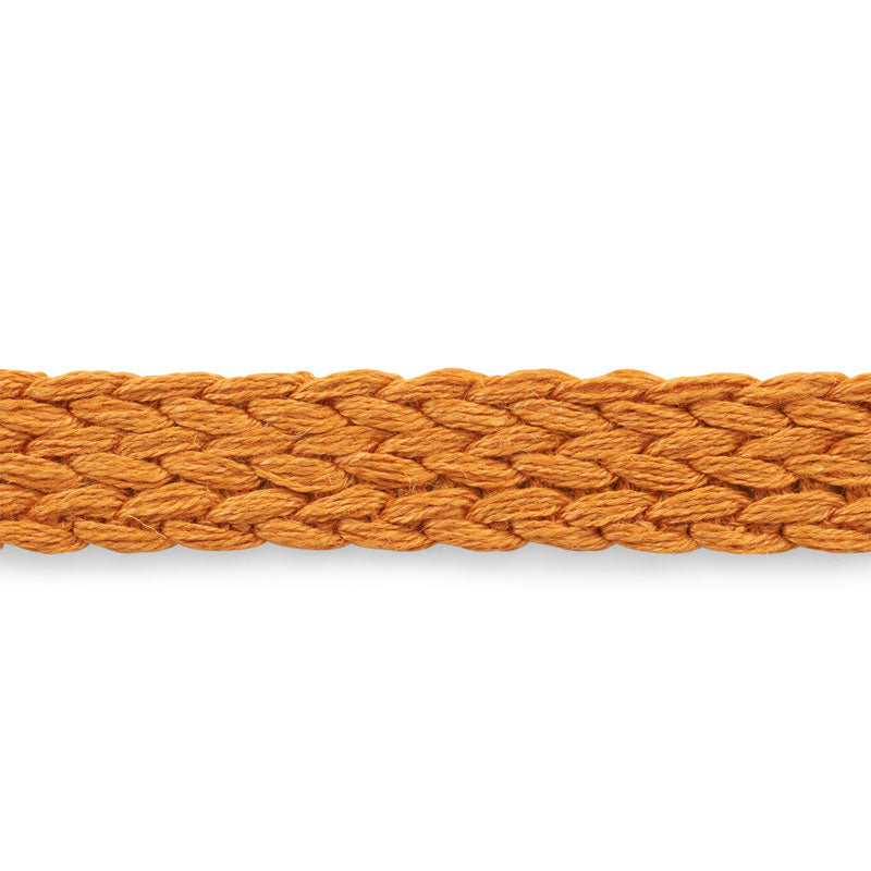 Schumacher BRAIDED LINEN TAPE MEDIUM ORANGE Trim | Atlanta Fabrics