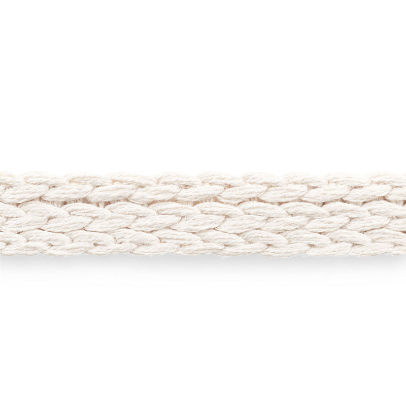 Schumacher BRAIDED LINEN TAPE MEDIUM IVORY Trim | Atlanta Fabrics