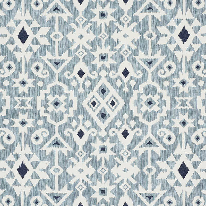 Schumacher CRUSOE IKAT SKY Fabric | Atlanta Fabrics