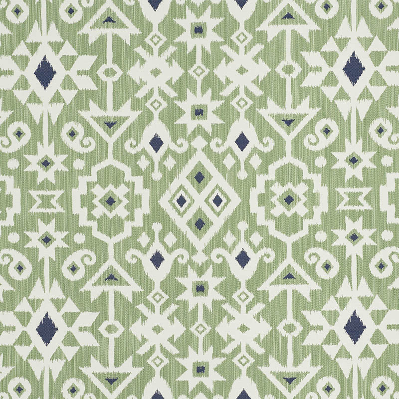Schumacher CRUSOE IKAT GREEN Fabric | Atlanta Fabrics