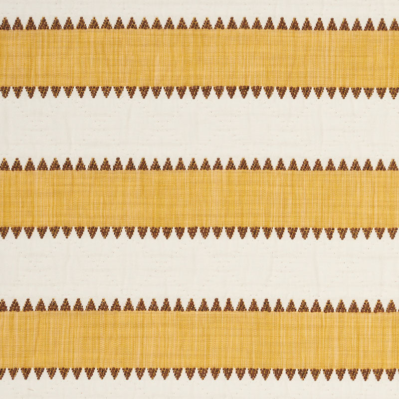 Schumacher ISOLDE STRIPE MATELASSÌä YELLOW Fabric | Atlanta Fabrics