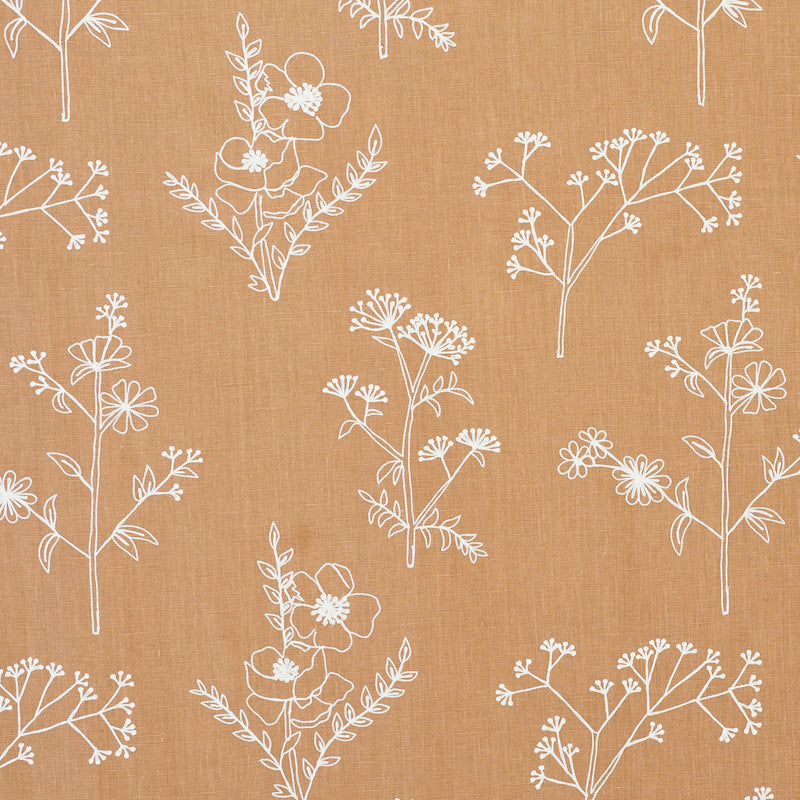 Schumacher LISBETH EMBROIDERY CAMEL Fabric | Atlanta Fabrics