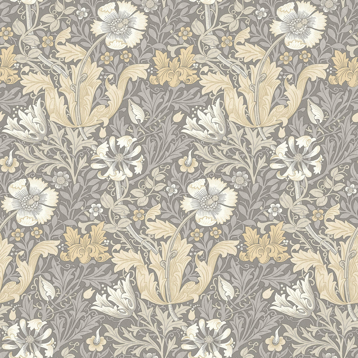 William Morris At Home 7886 COMPTON VELVET 4 SILVER Fabric | Atlanta Fabrics