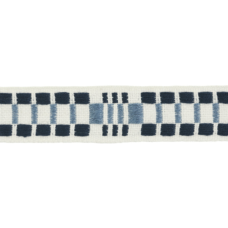 Schumacher CARMO TAPE NARROW INDIGO Trim | Atlanta Fabrics