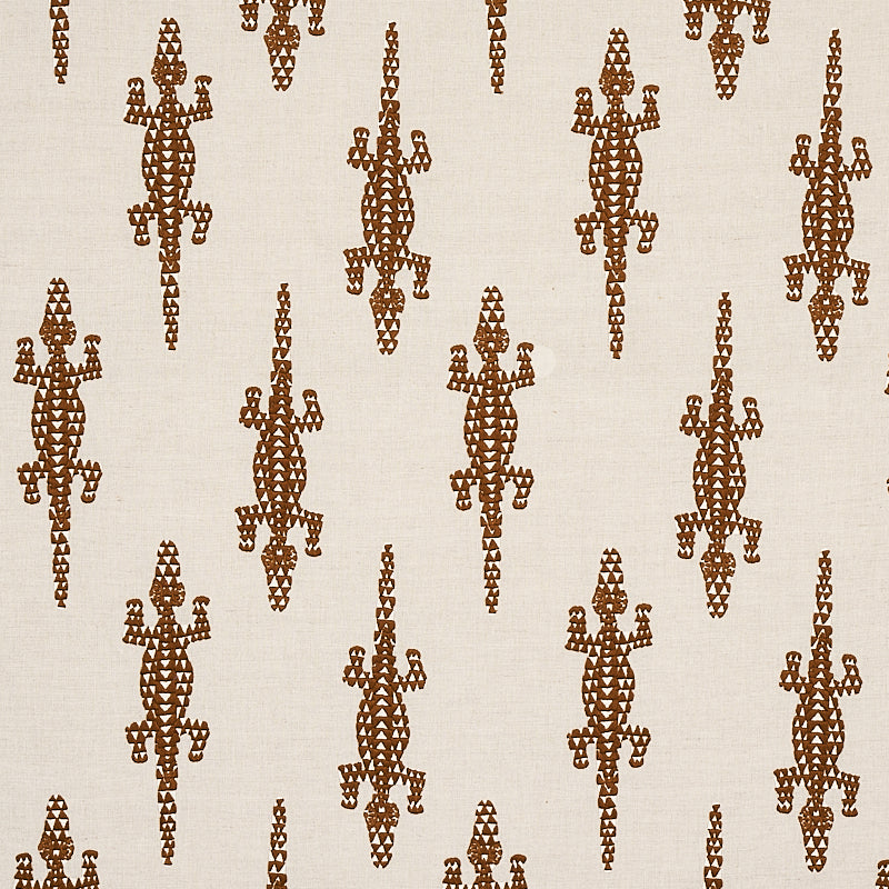 Schumacher BARACOA EMBROIDERY BROWN Fabric | Atlanta Fabrics