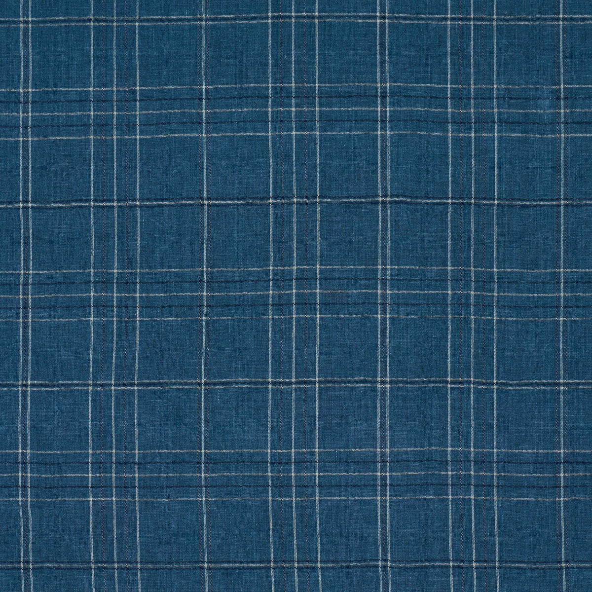Schumacher NILS PLAID LINEN DENIM Fabric | Atlanta Fabrics
