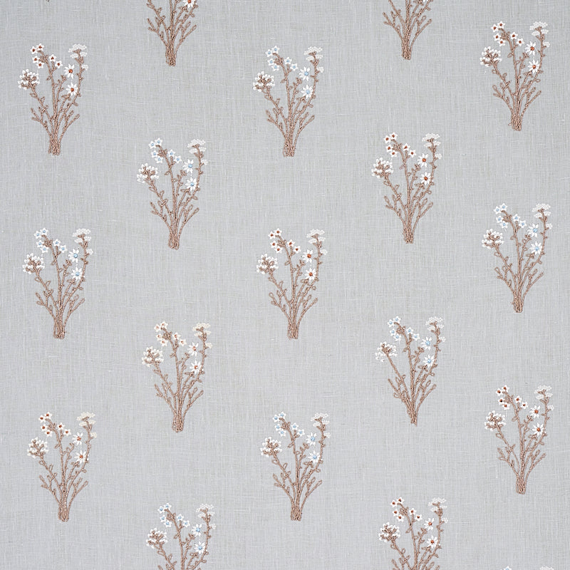 Schumacher Stora Embroidery MINERAL Fabric | Atlanta Fabrics