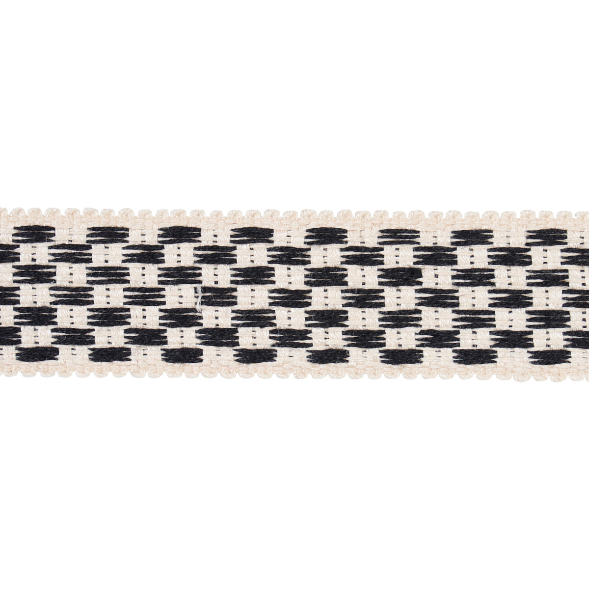 Schumacher CRAWFORD CHECK TAPE MEDIUM BASALT Trim | Atlanta Fabrics