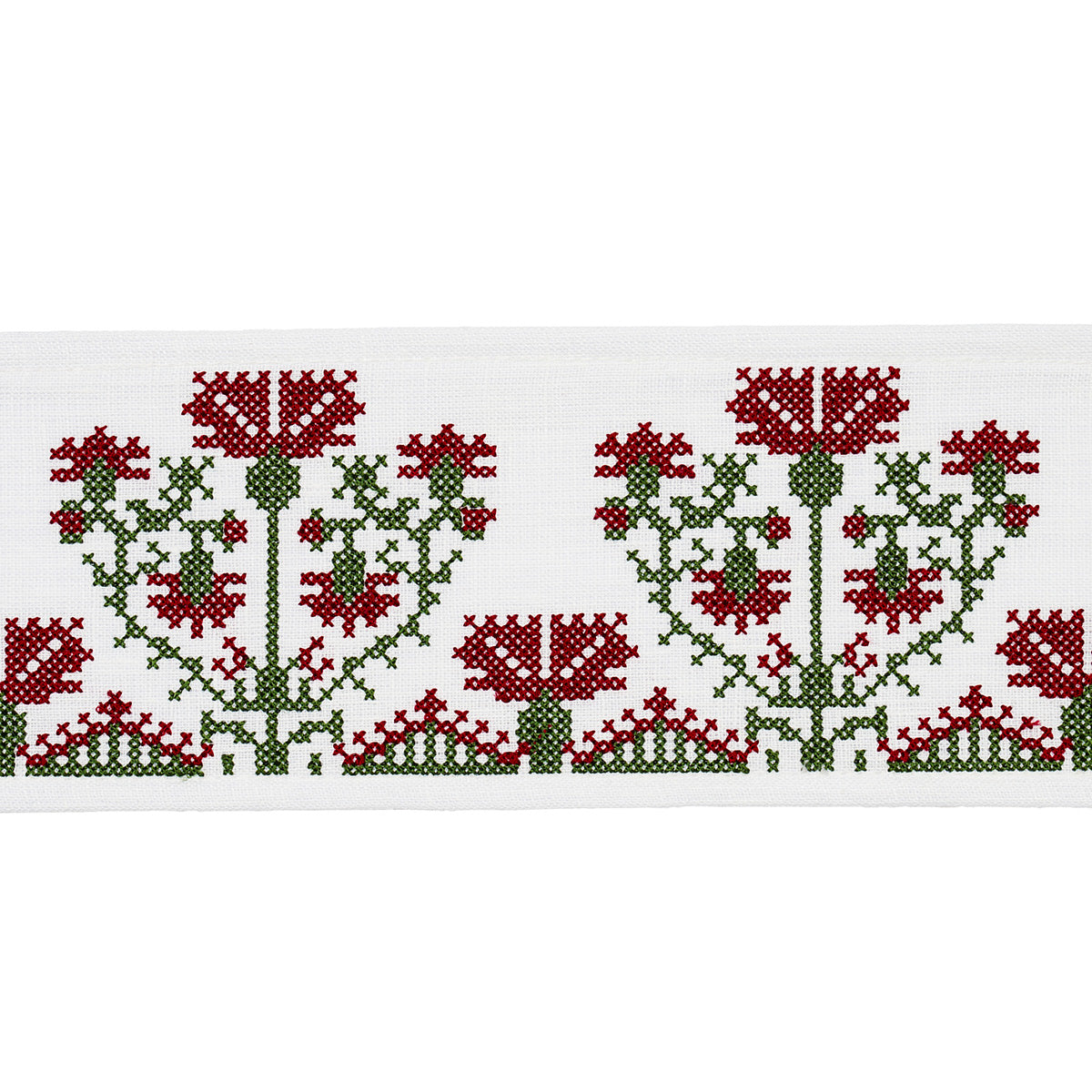 Schumacher CUSTIS EMBROIDERED TAPE CLARET Trim | Atlanta Fabrics