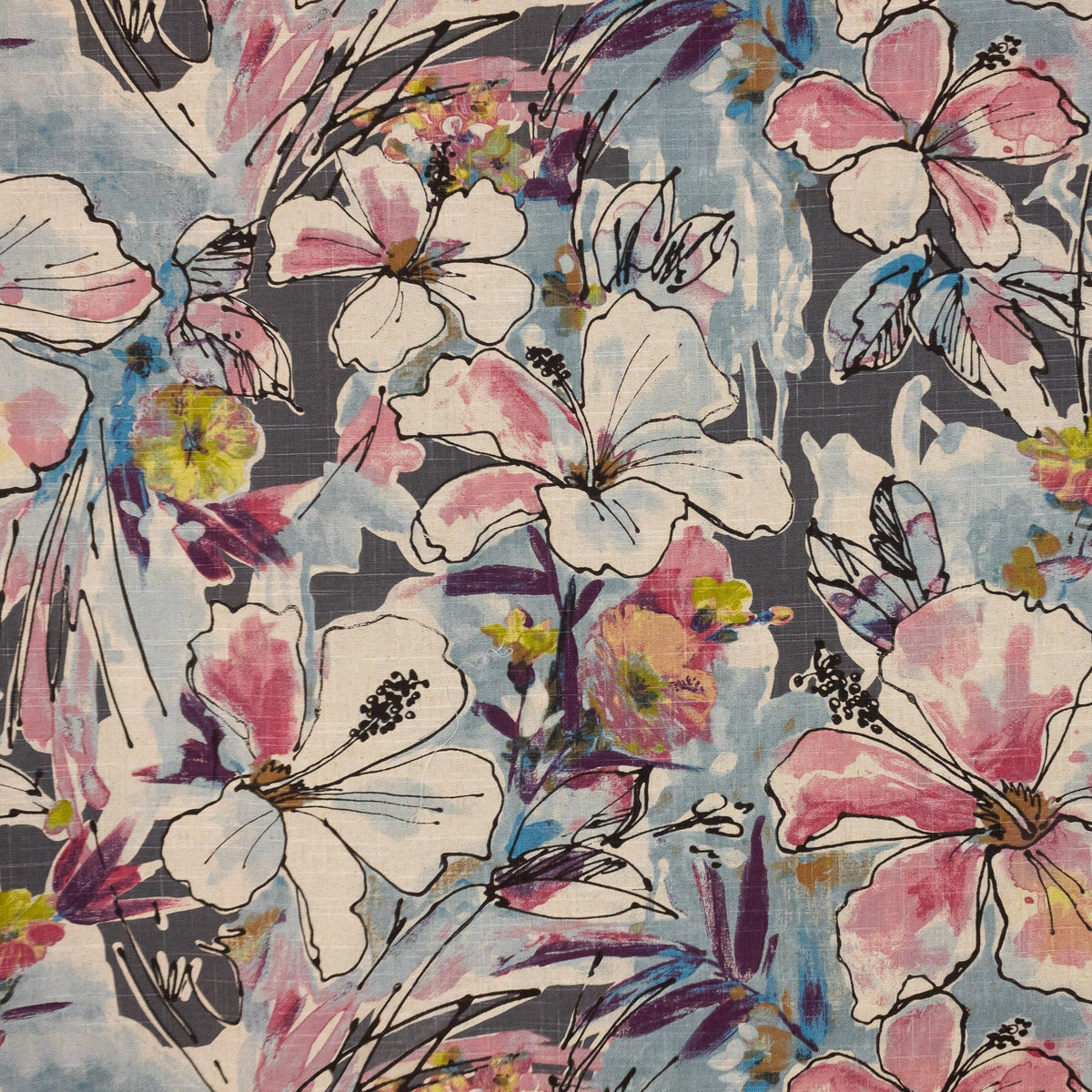 RM Coco Floral Splash Pink Flannel Fabric | Atlanta Fabrics