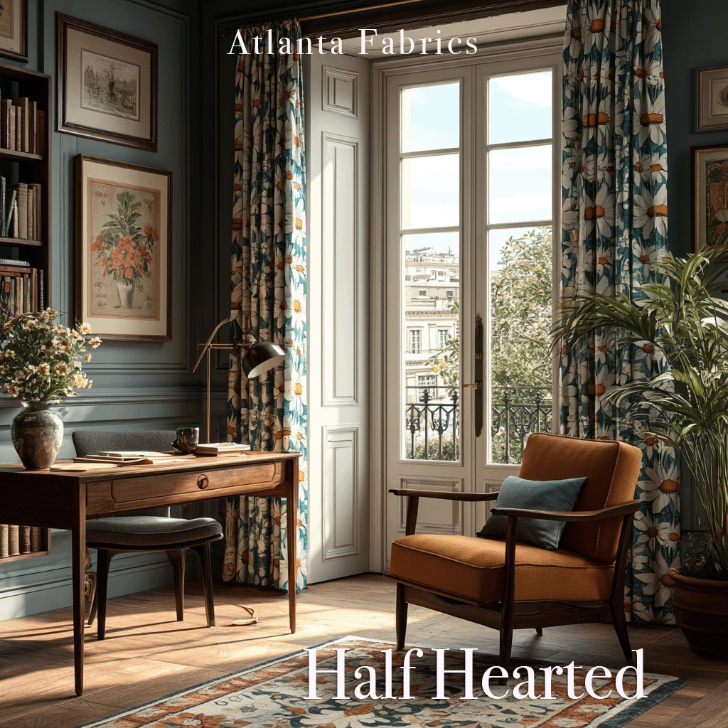 Atlanta Fabrics Half Hearted Majorelle Fabric | Atlanta Fabrics