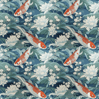Atlanta Fabrics Koi Pond Lake Fabric | Atlanta Fabrics