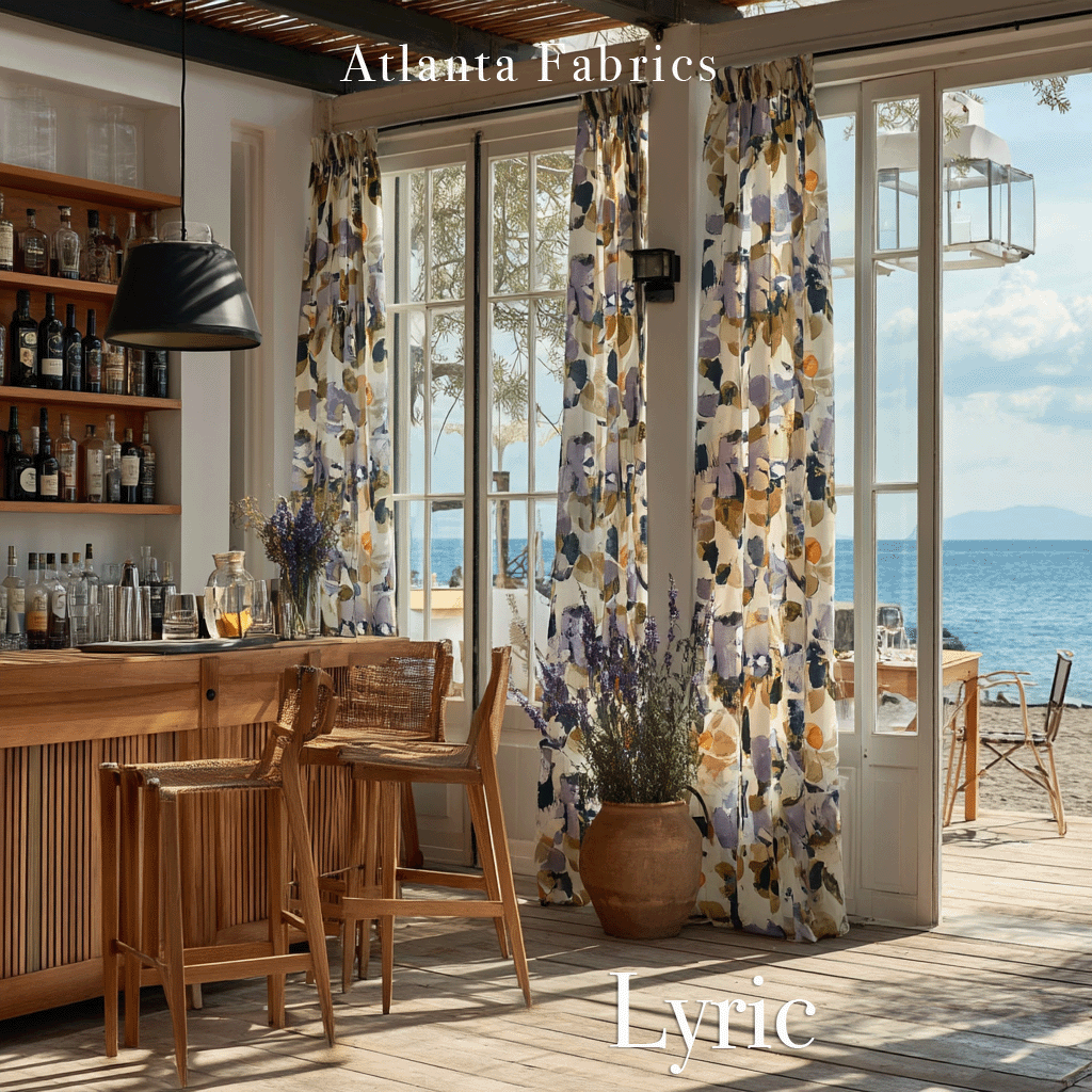 Atlanta Fabrics Lyric Aqua Fabric | Atlanta Fabrics