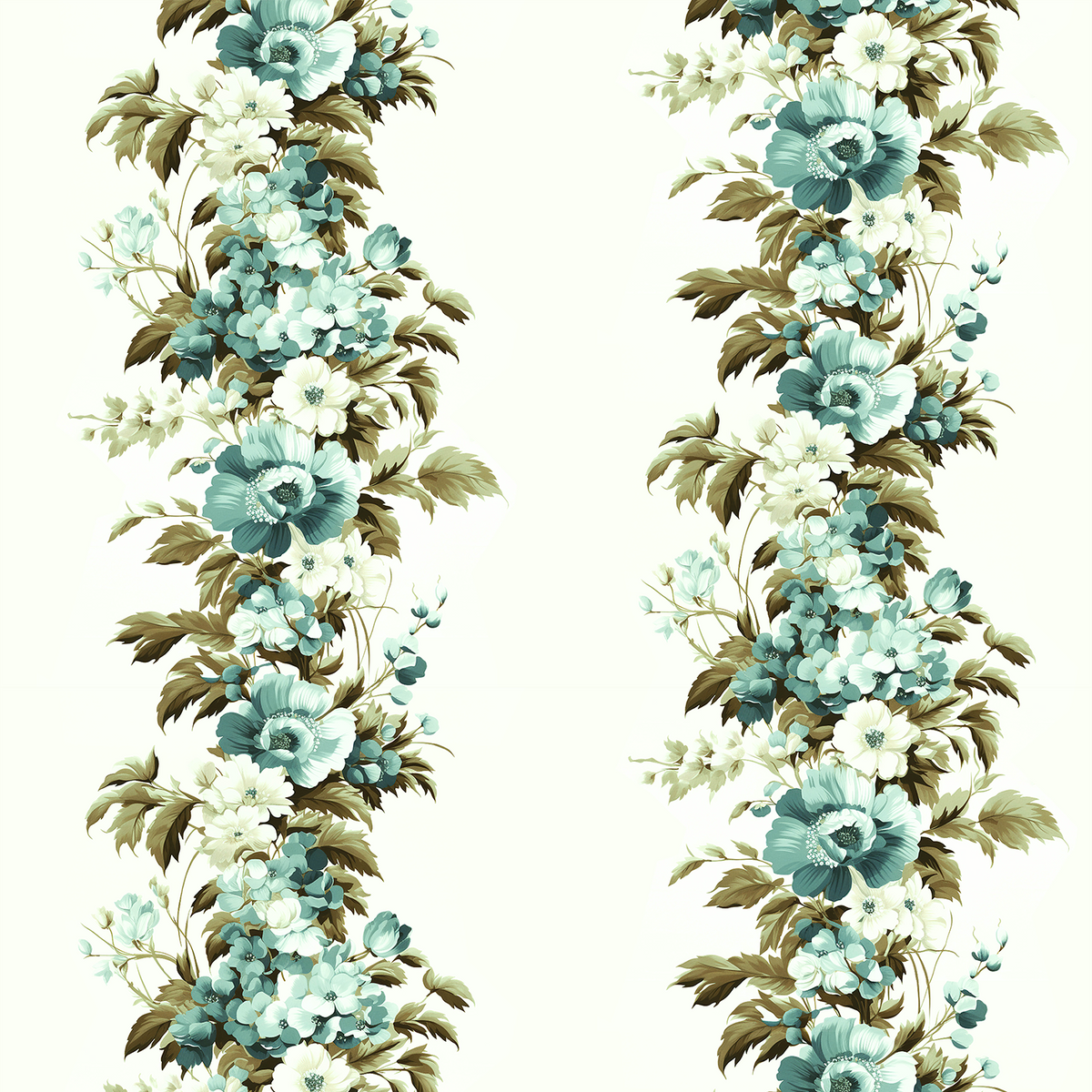 Atlanta Fabrics Olmstead Park Teal Fabric | Atlanta Fabrics