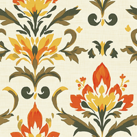 Atlanta Fabrics Robson Medallion Walnut Fabric | Atlanta Fabrics