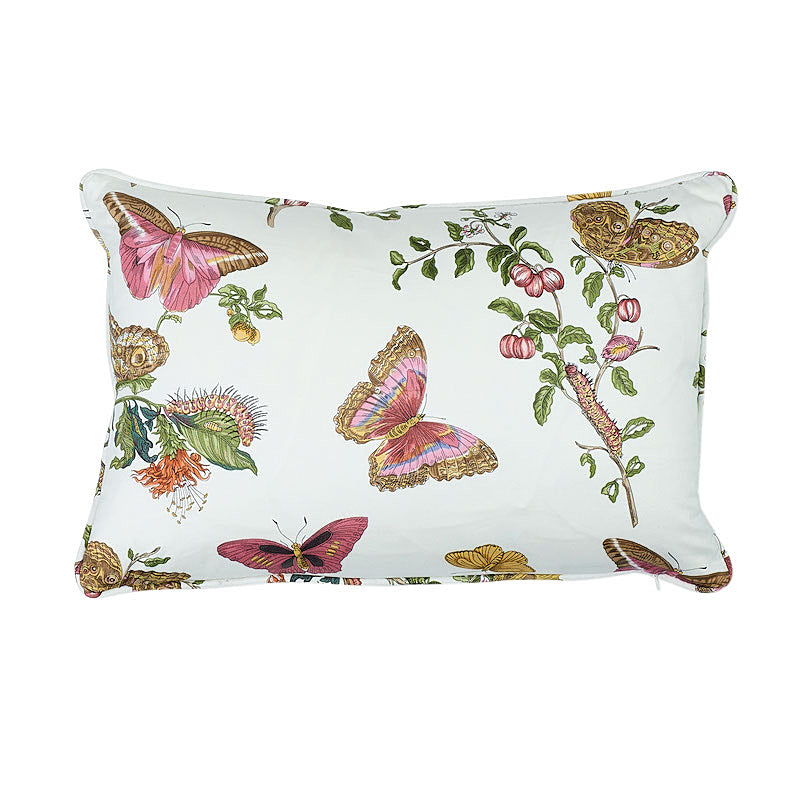 Schumacher Baudin Butterfly Chintz Pillow Blush Pillows | Atlanta Fabrics