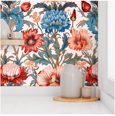 Rosemont Cornflower Wallpaper