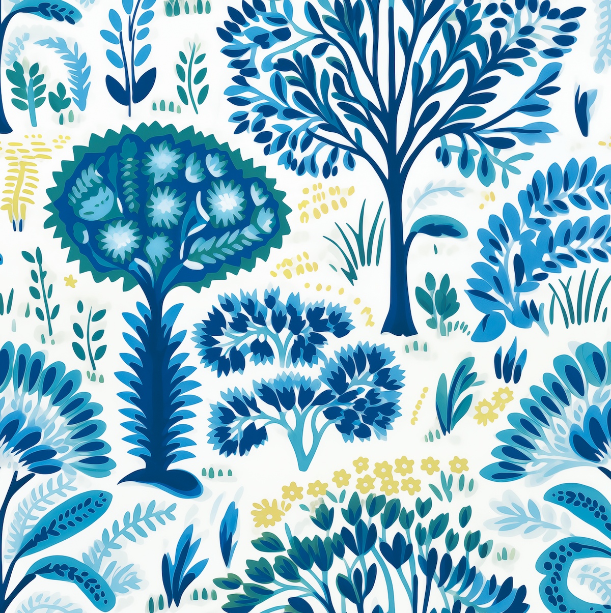 Atlanta Fabrics Sherwood Forest Blue Fabric | Atlanta Fabrics