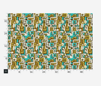 Atlanta Fabrics 70s Mod Aqua Fabric | Atlanta Fabrics