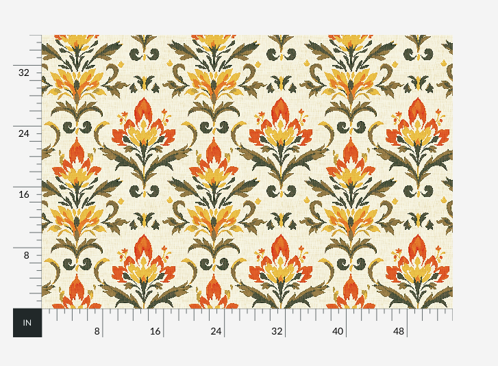 Atlanta Fabrics Robson Medallion Walnut Fabric | Atlanta Fabrics