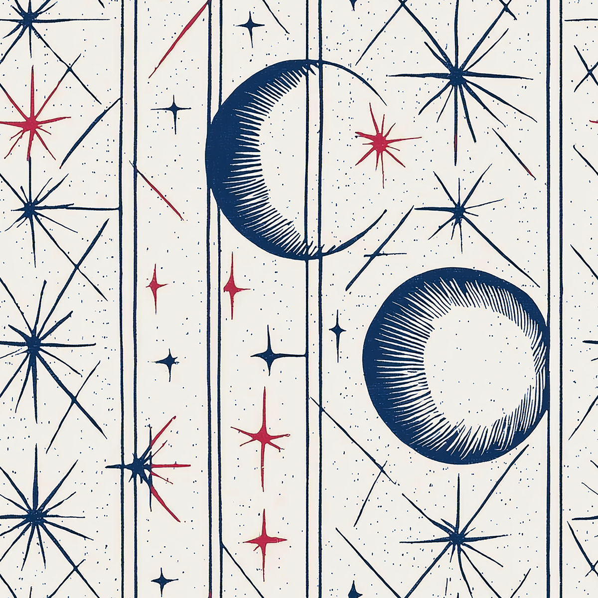 Atlanta Fabrics The Moon and Me Navy Fabric | Atlanta Fabrics