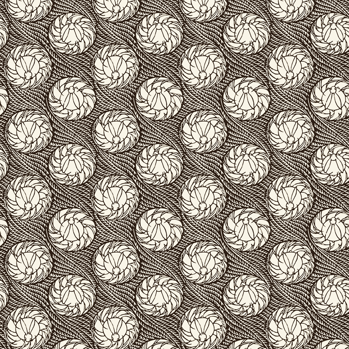 Woodblock Bunnies Brown