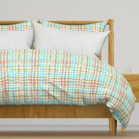 Atlanta Fabrics Funky Plaid Aqua Fabric | Atlanta Fabrics