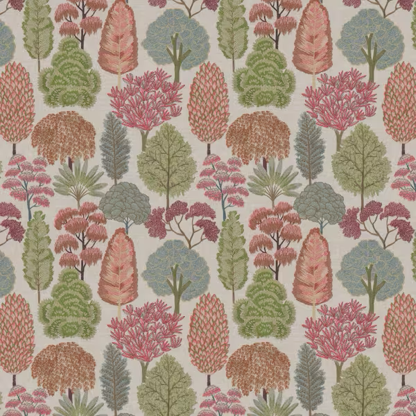 BASSETT MCNAB 7858 Topiary 4 Sunset Fabric | Atlanta Fabrics