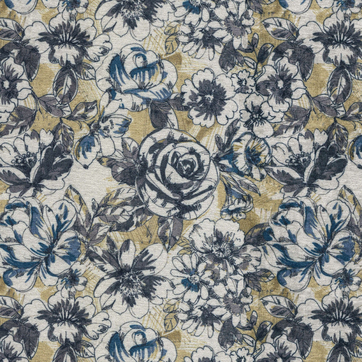 Luxury Fabrics 54030 SLATE BLUE (WILDFLOWER) Fabric | Atlanta Fabrics