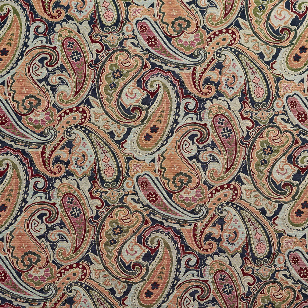 Charlotte Fabrics 1971 Navy Paisley Fabric | Atlanta Fabrics