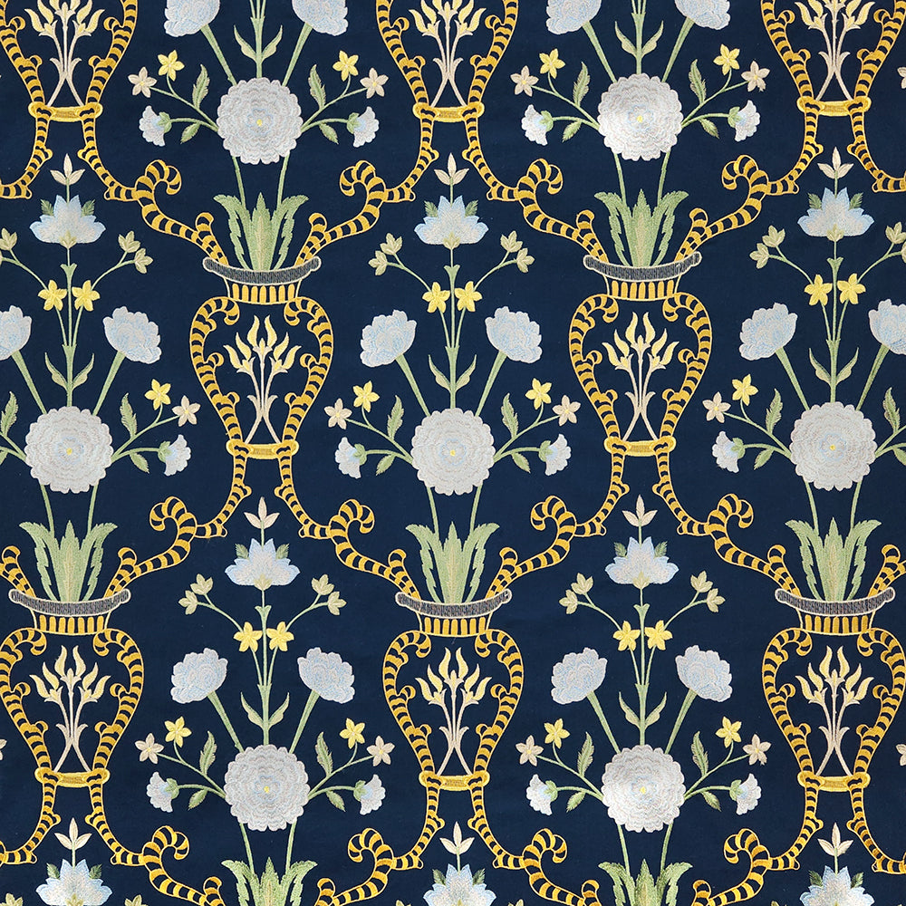 Carole Delicate Heart Navy Fabric | Atlanta Fabrics