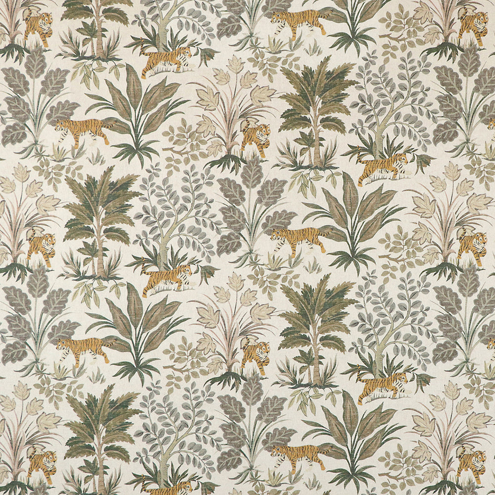 Carole Tiger Hunt Ecru Fabric | Atlanta Fabrics
