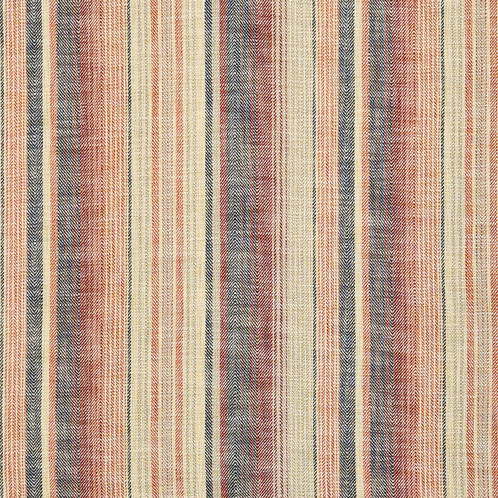 Carole Boardwalk Stripe Henna Blue Fabric | Atlanta Fabrics