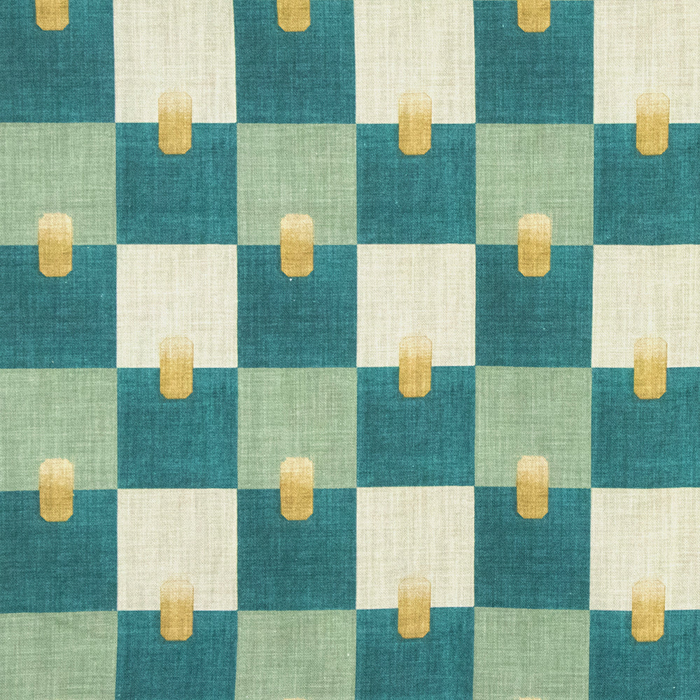 Carole Field Report Teal Fabric | Atlanta Fabrics