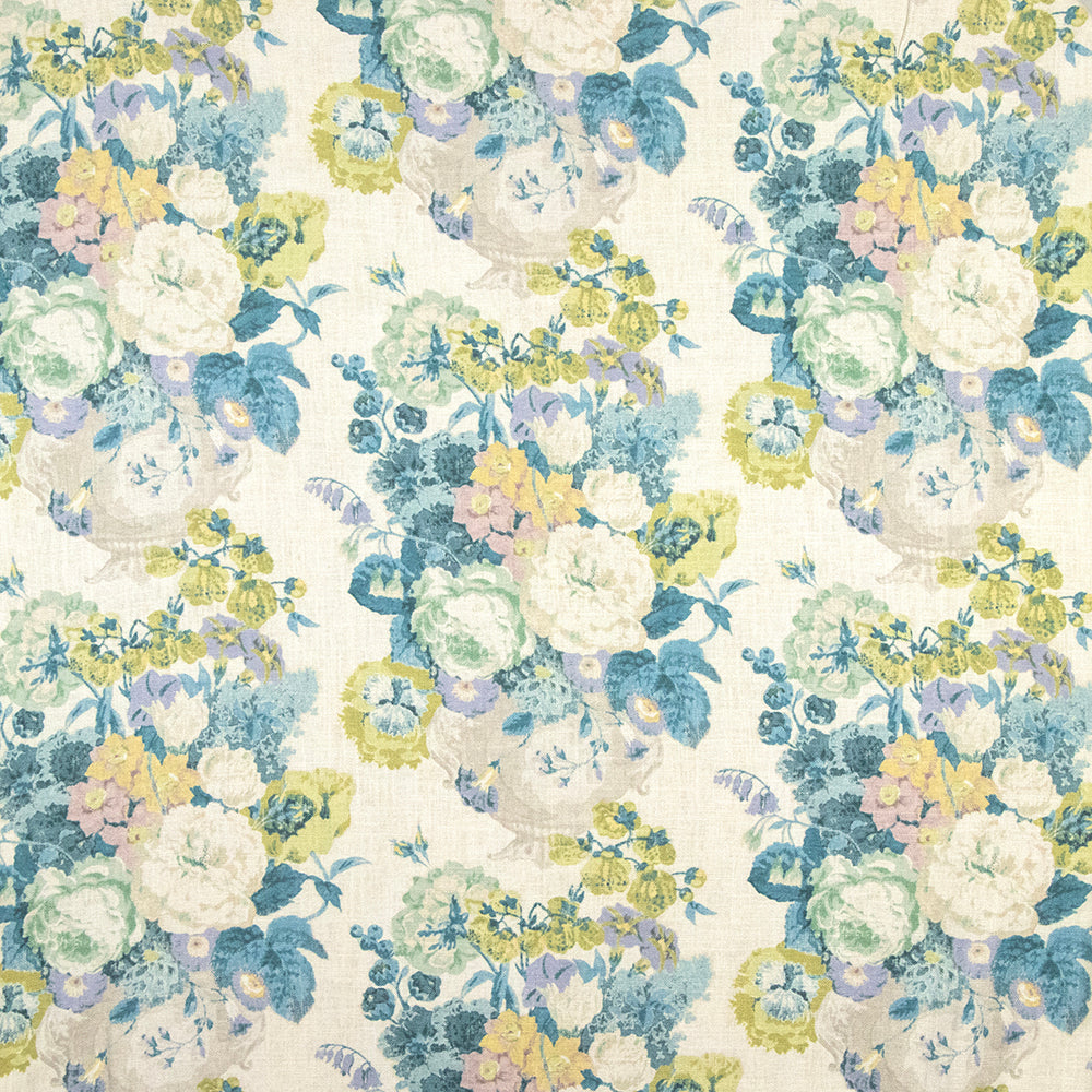 Carole Brilliant Blooms Blue Topaz Fabric | Atlanta Fabrics