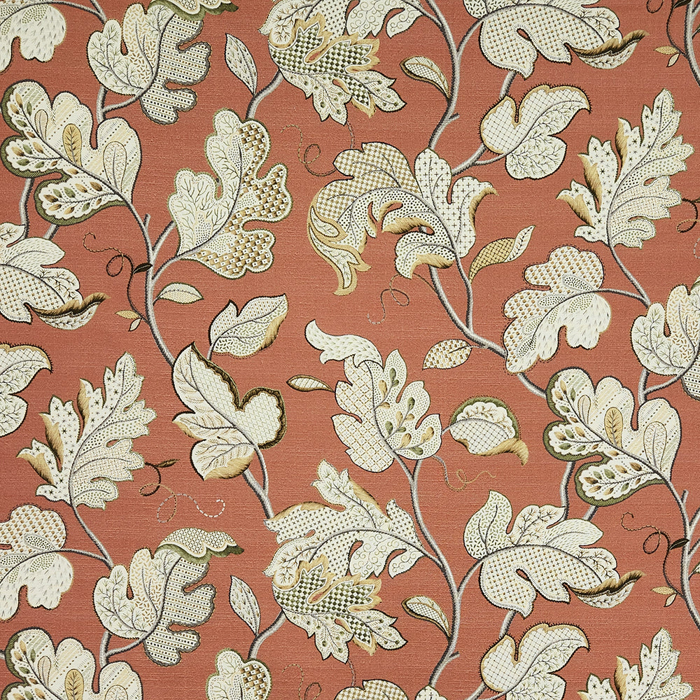 Carole Briarway Terra Cotta Fabric | Atlanta Fabrics