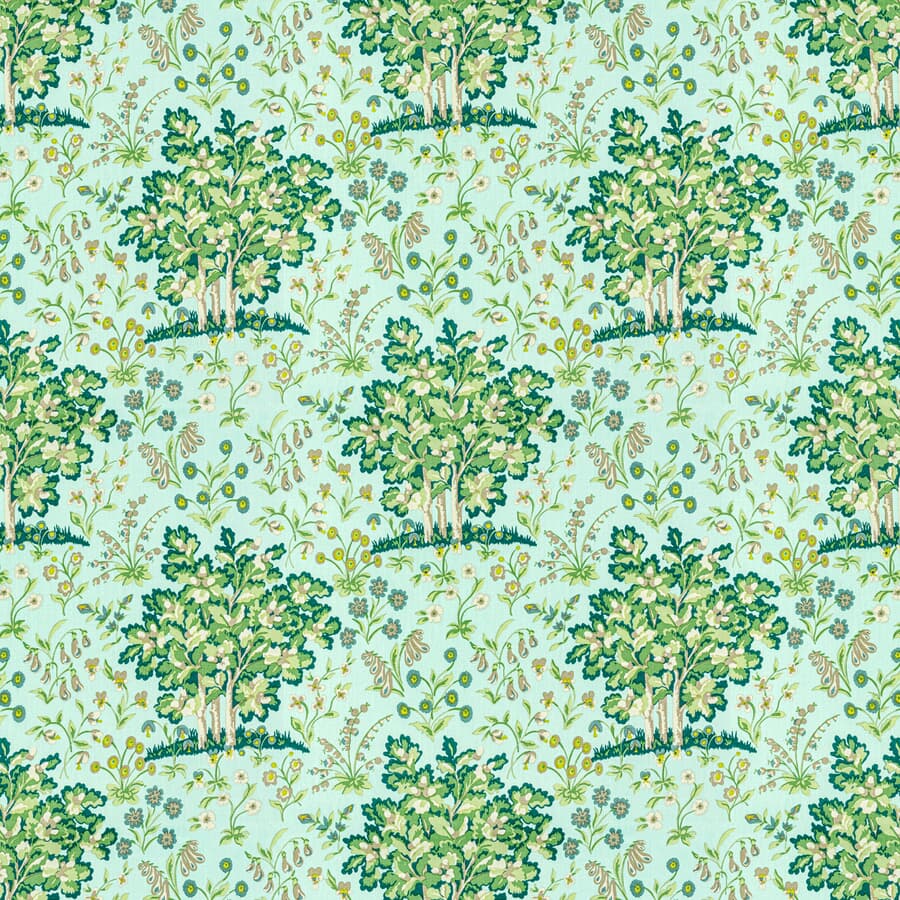BASSETT MCNAB 7813-49 MEDIEVAL GARDEN SEAGLASS Fabric | Atlanta Fabrics