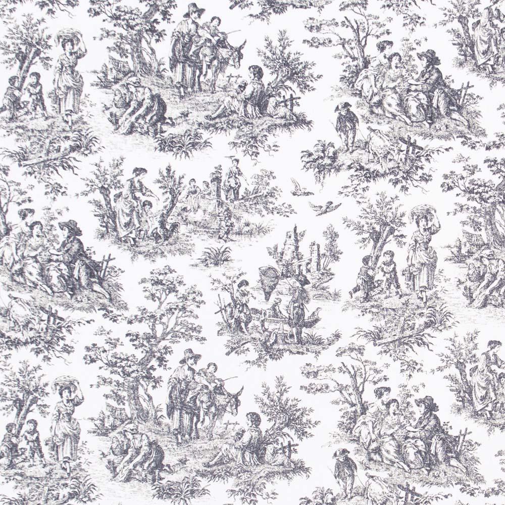 Carole Country Toile Noir Fabric | Atlanta Fabrics