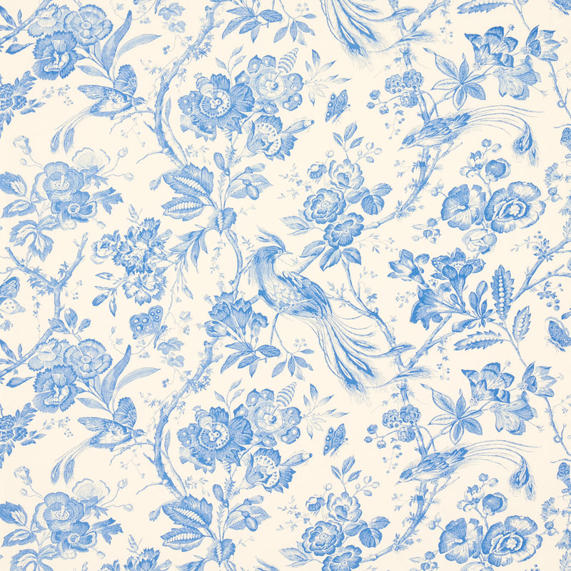 Schumacher BIRDS OF PARADISE BLUE Fabric | Atlanta Fabrics