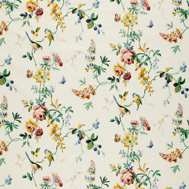 Schumacher CHICKADEE FLORAL PRIMARY Fabric | Atlanta Fabrics