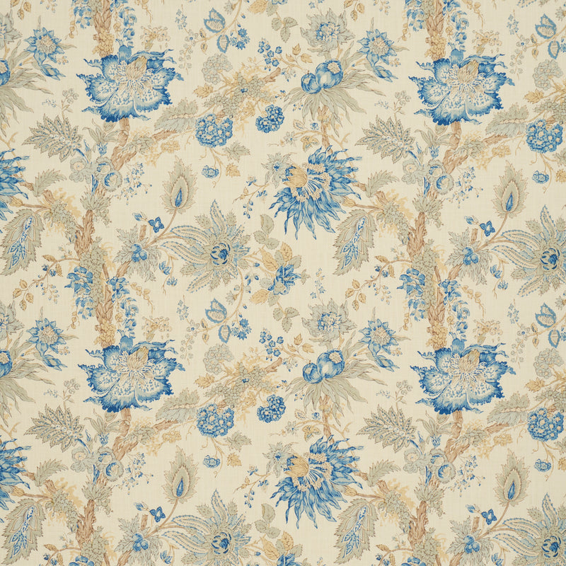 Schumacher ELLIS FLORAL VINE INDIGO  | Atlanta Fabrics