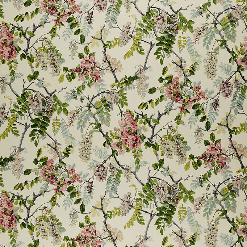 Schumacher WISTERIA VINE IVORY Fabric | Atlanta Fabrics