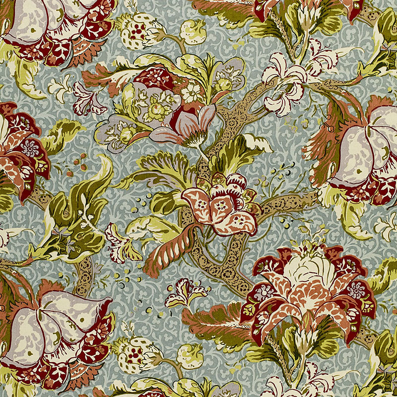 Schumacher ARIELLA JACOBEAN ROBIN'S EGG Fabric | Atlanta Fabrics