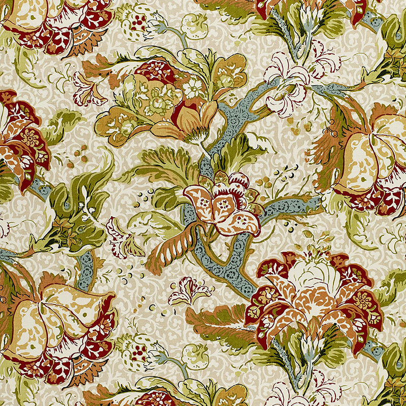 Schumacher ARIELLA JACOBEAN ECRU Fabric | Atlanta Fabrics